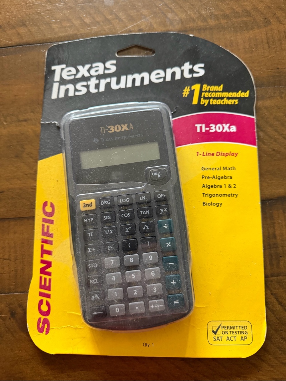 Texas Instruments TI-30Xa Scientific Calculator - Black with Yellow Packaging
